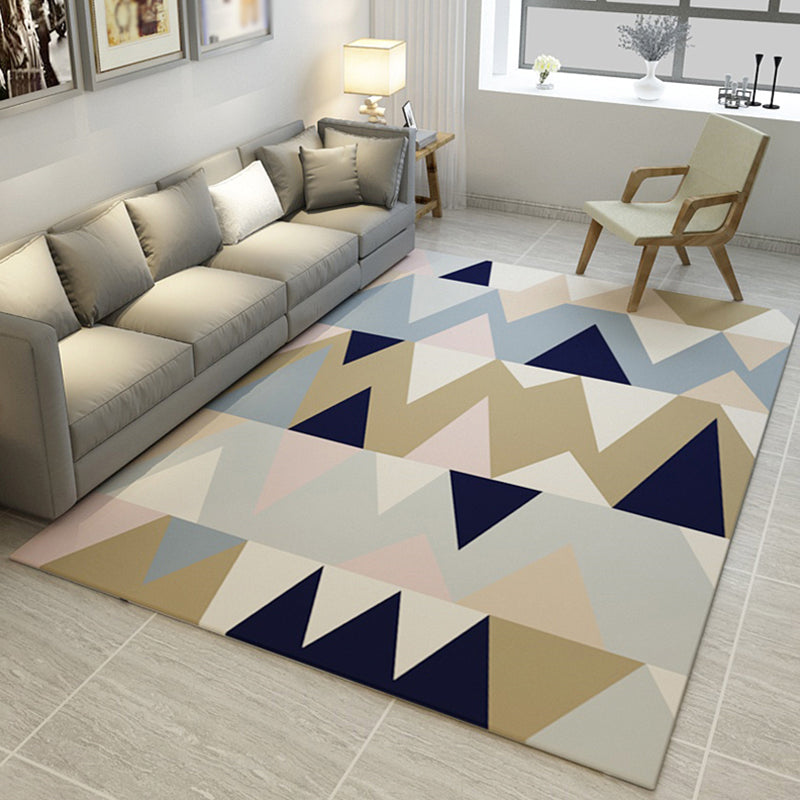 Trendy Bold Rug Multi Colored Geometric Pattern Carpet Washable Stain-Proof Non-Slip Rug for Home Decor Brown Clearhalo 'Area Rug' 'Modern' 'Rugs' Rug' 1898868