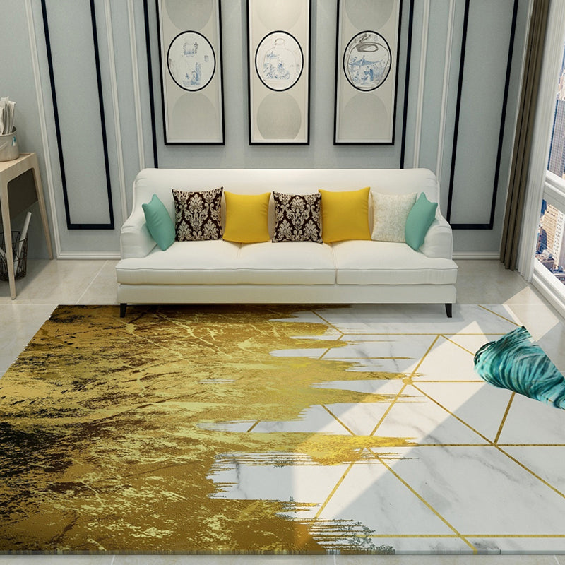 Cyberpunk Living Room Rug Multi Color Abstract Foil Flows Carpet Polyester Machine Washable Area Rug White Clearhalo 'Area Rug' 'Rug' 1898893