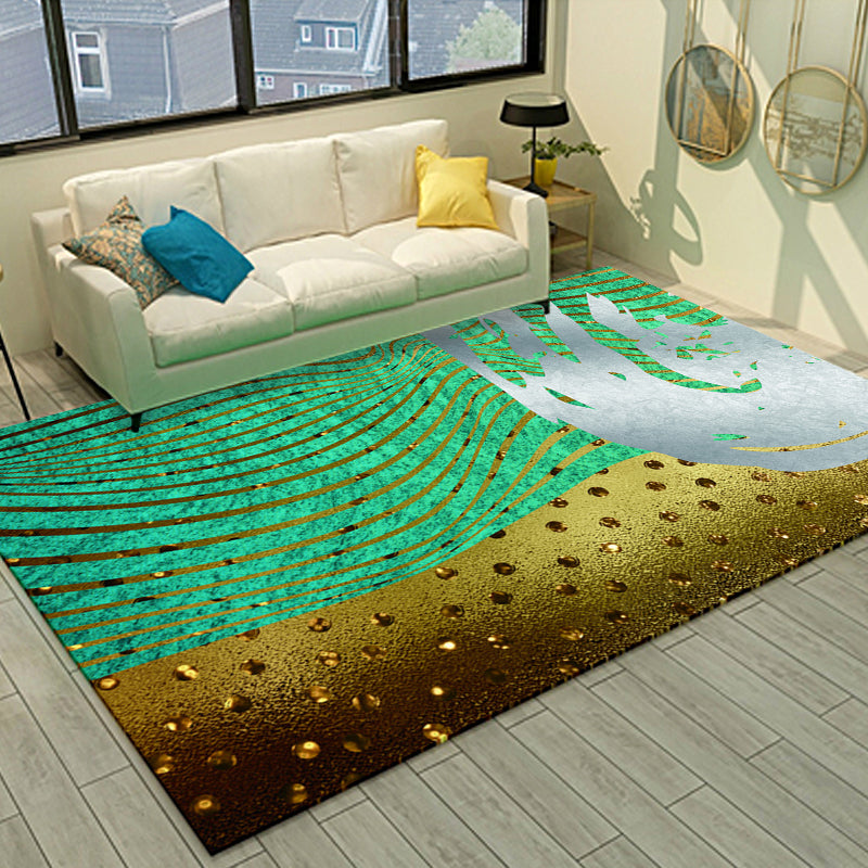 Cyberpunk Living Room Rug Multi Color Abstract Foil Flows Carpet Polyester Machine Washable Area Rug Clearhalo 'Area Rug' 'Rug' 1898897