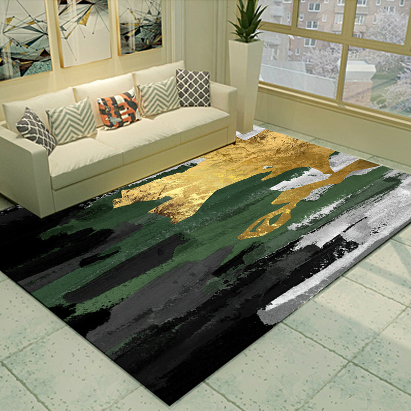 Cyberpunk Living Room Rug Multi Color Abstract Foil Flows Carpet ...