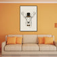 Gentleman Mr Deer Wall Art Kids Cool Animal Canvas Print in Pastel Color for Bedroom Clearhalo 'Art Gallery' 'Canvas Art' 'Kids' Arts' 1898930