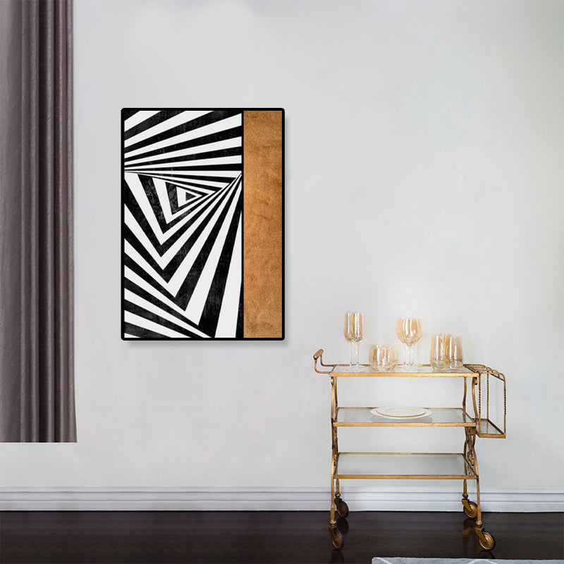 Contemporary Geometric Wall Art Canvas Textured Dark Color Wall Decor for Hallway White Clearhalo 'Art Gallery' 'Canvas Art' 'Contemporary Art Gallery' 'Modern' Arts' 1898953