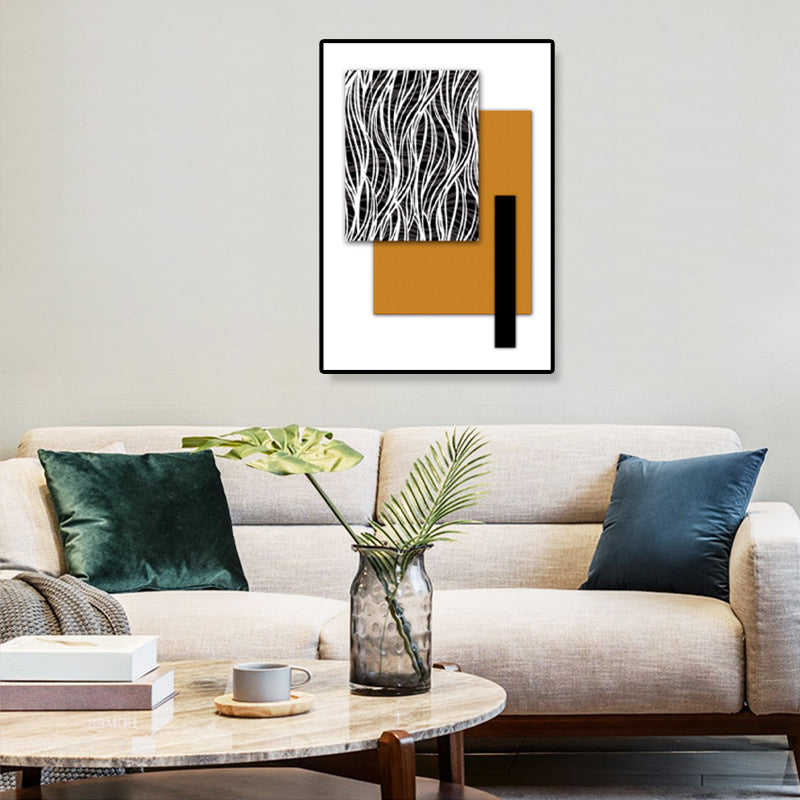 Contemporary Geometric Wall Art Canvas Textured Dark Color Wall Decor for Hallway Clearhalo 'Art Gallery' 'Canvas Art' 'Contemporary Art Gallery' 'Modern' Arts' 1898962