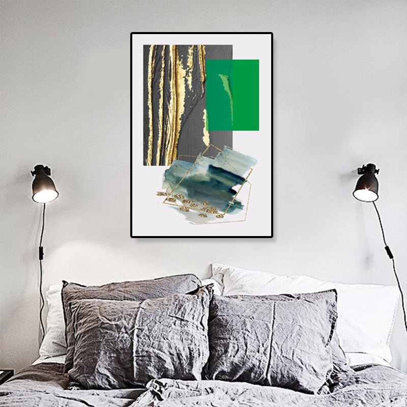 Contemporary Geometric Wall Art Canvas Textured Dark Color Wall Decor for Hallway Gold Clearhalo 'Art Gallery' 'Canvas Art' 'Contemporary Art Gallery' 'Modern' Arts' 1898981