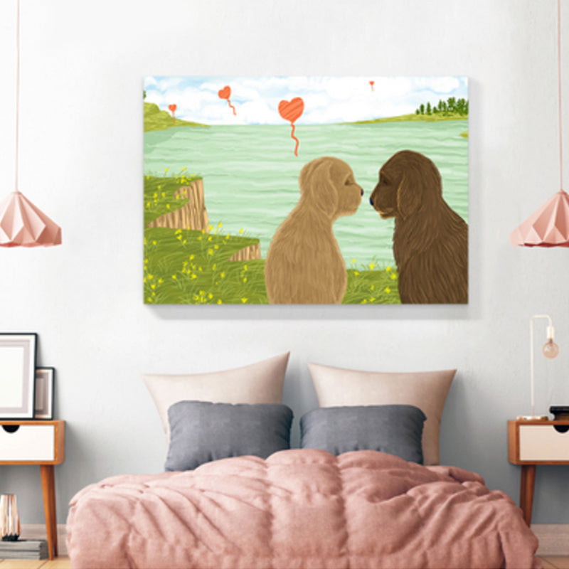 Drawing Animal Wall Decor Soft Color Childrens Art Canvas Print for Boys Bedroom Light Green Clearhalo 'Art Gallery' 'Canvas Art' 'Kids' Arts' 1898997