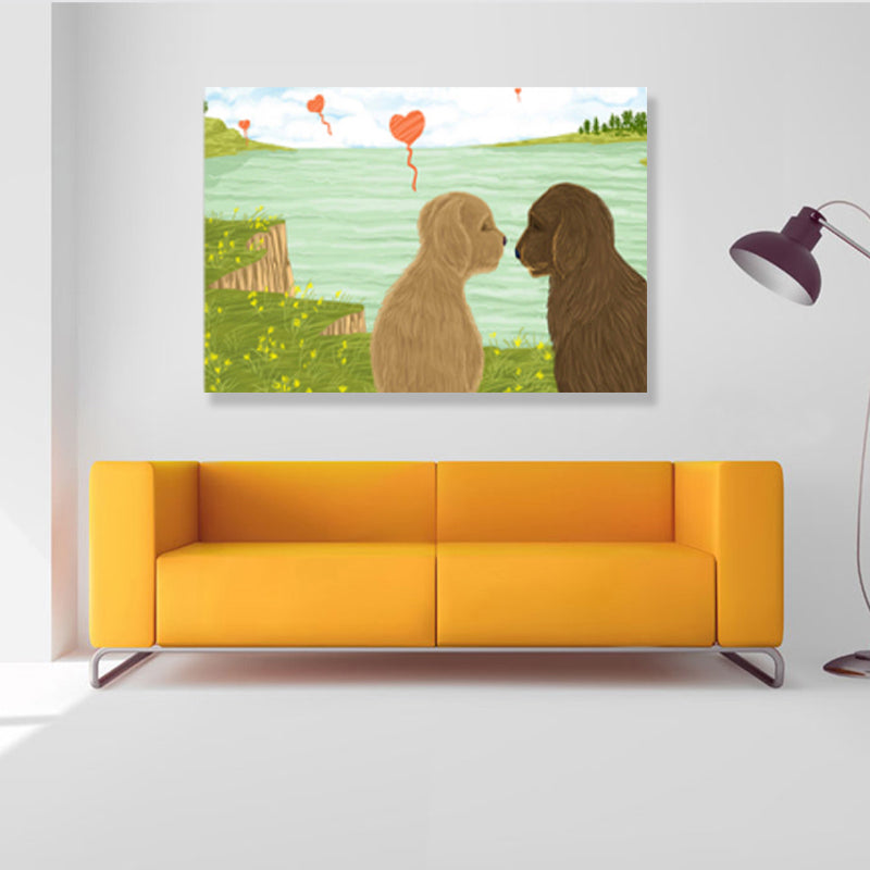 Drawing Animal Wall Decor Soft Color Childrens Art Canvas Print for Boys Bedroom Clearhalo 'Art Gallery' 'Canvas Art' 'Kids' Arts' 1898998