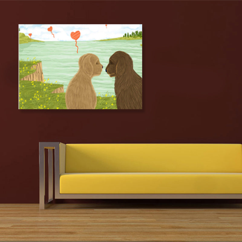 Drawing Animal Wall Decor Soft Color Childrens Art Canvas Print for Boys Bedroom Clearhalo 'Art Gallery' 'Canvas Art' 'Kids' Arts' 1898999