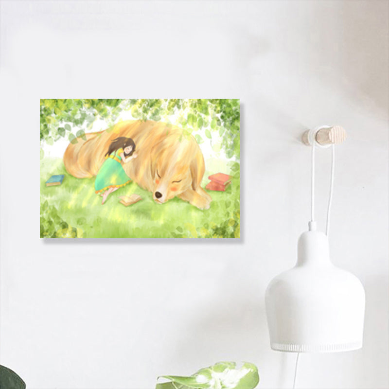 Drawing Animal Wall Decor Soft Color Childrens Art Canvas Print for Boys Bedroom Clearhalo 'Art Gallery' 'Canvas Art' 'Kids' Arts' 1899002