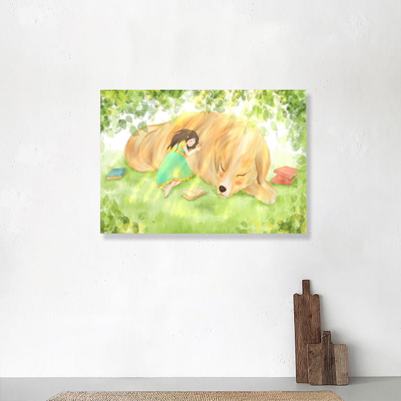 Drawing Animal Wall Decor Soft Color Childrens Art Canvas Print for Boys Bedroom Clearhalo 'Art Gallery' 'Canvas Art' 'Kids' Arts' 1899003