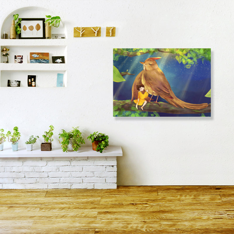 Drawing Animal Wall Decor Soft Color Childrens Art Canvas Print for Boys Bedroom Clearhalo 'Art Gallery' 'Canvas Art' 'Kids' Arts' 1899011