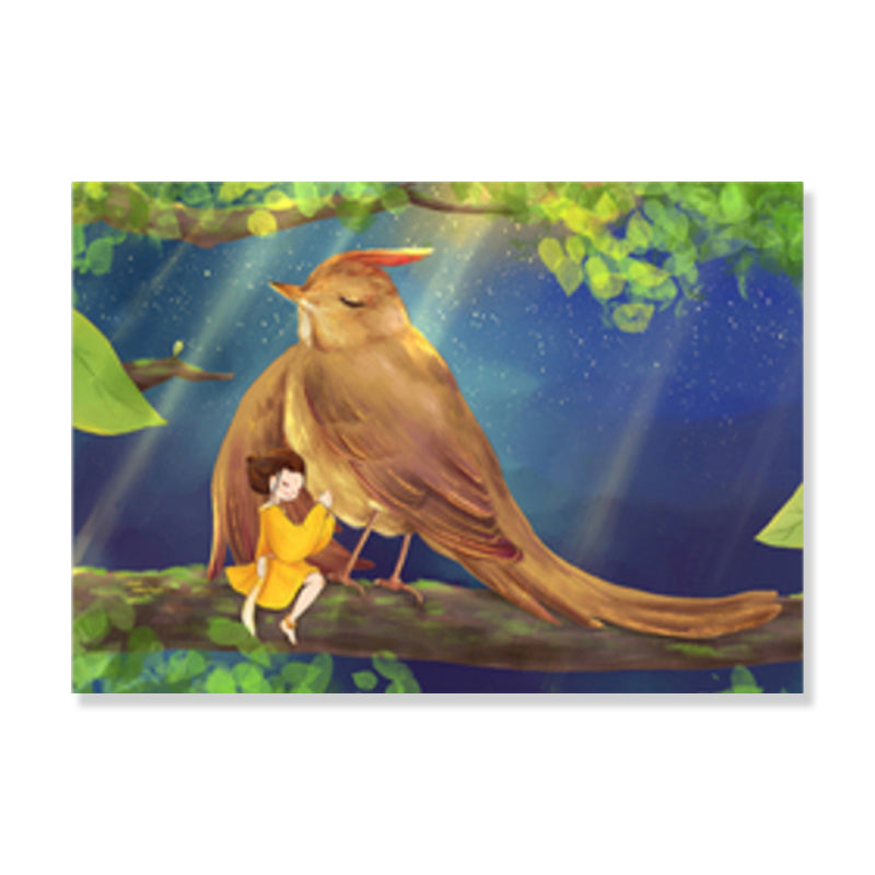 Drawing Animal Wall Decor Soft Color Childrens Art Canvas Print for Boys Bedroom Clearhalo 'Art Gallery' 'Canvas Art' 'Kids' Arts' 1899012