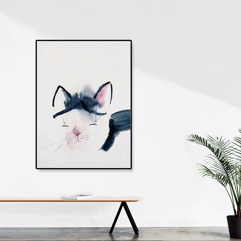 Cute Illustration Animal Canvas Art House Interior Wild Life Wall Decor in Soft Color, Textured Clearhalo 'Art Gallery' 'Canvas Art' 'Kids' Arts' 1899050