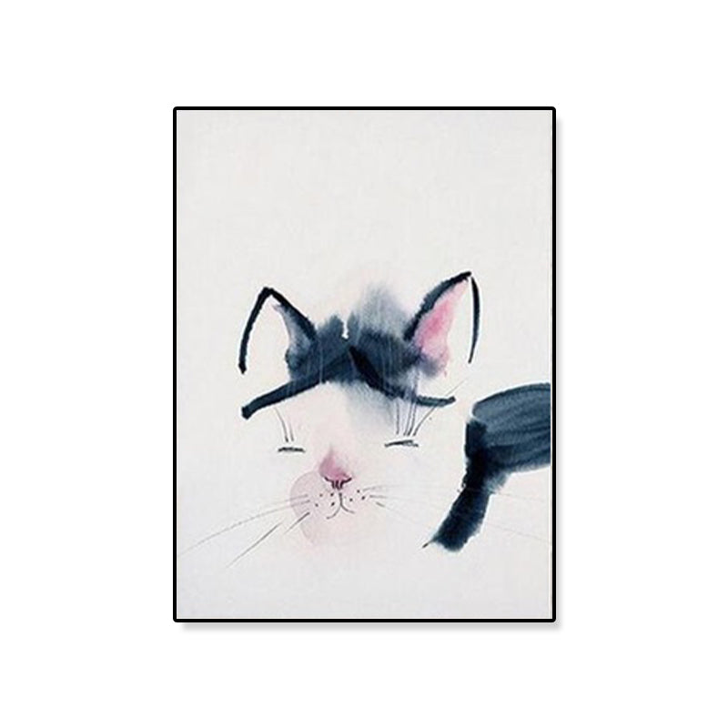 Cute Illustration Animal Canvas Art House Interior Wild Life Wall Decor in Soft Color, Textured Clearhalo 'Art Gallery' 'Canvas Art' 'Kids' Arts' 1899051