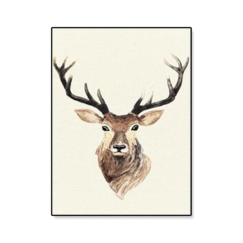 Cute Illustration Animal Canvas Art House Interior Wild Life Wall Decor in Soft Color, Textured Clearhalo 'Art Gallery' 'Canvas Art' 'Kids' Arts' 1899066