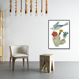 Cute Illustration Animal Canvas Art House Interior Wild Life Wall Decor in Soft Color, Textured Clearhalo 'Art Gallery' 'Canvas Art' 'Kids' Arts' 1899073