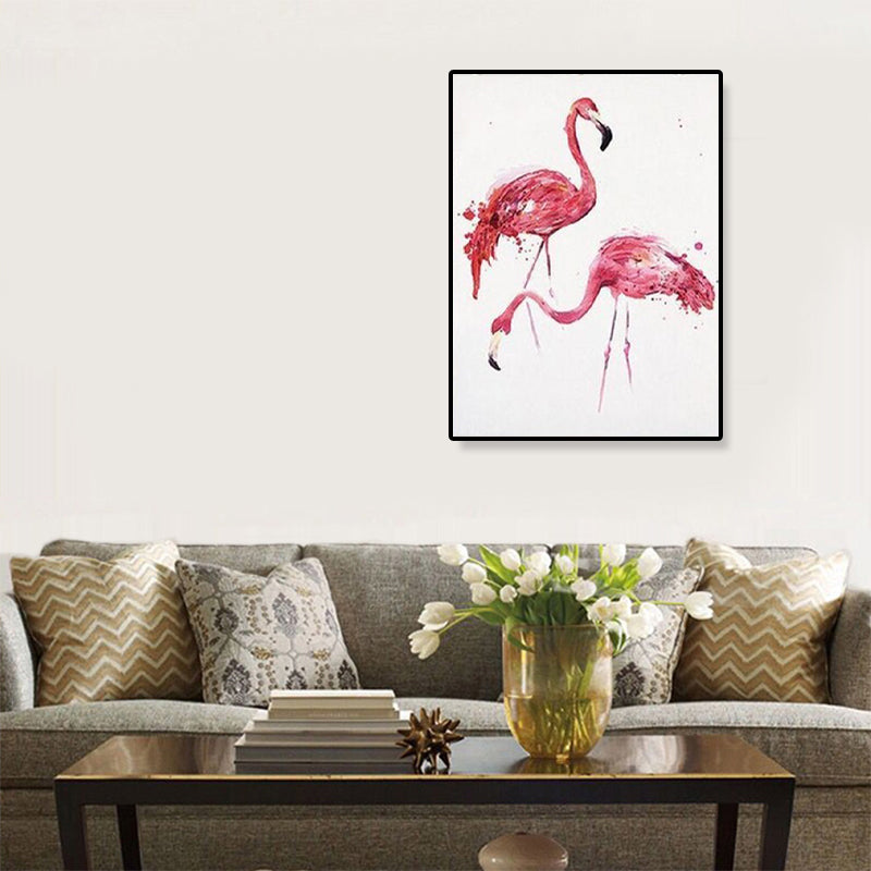 Cute Illustration Animal Canvas Art House Interior Wild Life Wall Decor in Soft Color, Textured Clearhalo 'Art Gallery' 'Canvas Art' 'Kids' Arts' 1899084