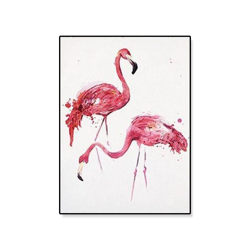 Cute Illustration Animal Canvas Art House Interior Wild Life Wall Decor in Soft Color, Textured Clearhalo 'Art Gallery' 'Canvas Art' 'Kids' Arts' 1899086