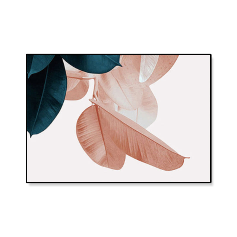 ノルディックイラスト葉の壁アートガールズベッドルームキャンバスピンクのベッドルーム、複数のサイズが利用可能