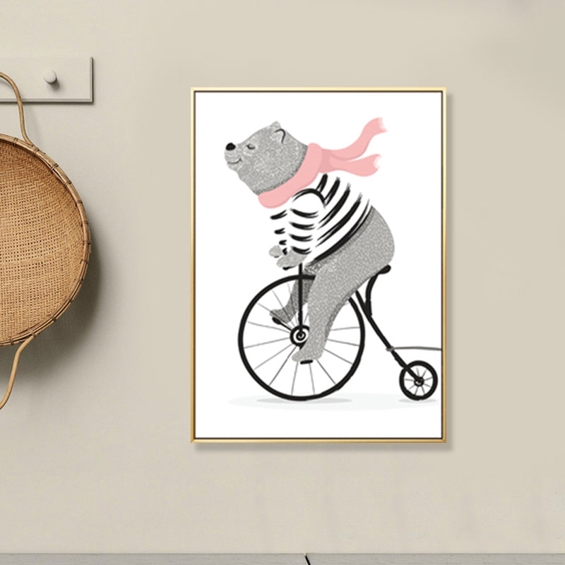 Pastel Animal Canvas Print Textured Cartoon Kids Bedroom Wall Art, Multiple Size Options Pink Clearhalo 'Art Gallery' 'Canvas Art' 'Kids' Arts' 1899124