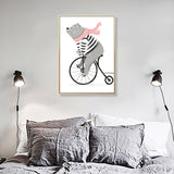 Pastel Animal Canvas Print Textured Cartoon Kids Bedroom Wall Art, Multiple Size Options Clearhalo 'Art Gallery' 'Canvas Art' 'Kids' Arts' 1899126