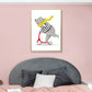 Pastel Animal Canvas Print Textured Cartoon Kids Bedroom Wall Art, Multiple Size Options Clearhalo 'Art Gallery' 'Canvas Art' 'Kids' Arts' 1899133