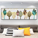 Trees Canvas Print Bedroom Illustration Botanical Wall Art Decor in Brown, Textured Brown 14" x 39" Clearhalo 'Art Gallery' 'Canvas Art' 'Traditional' Arts' 1899166