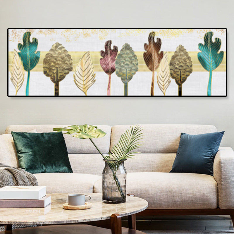 Trees Canvas Print Bedroom Illustration Botanical Wall Art Decor in Brown, Textured Clearhalo 'Art Gallery' 'Canvas Art' 'Traditional' Arts' 1899168