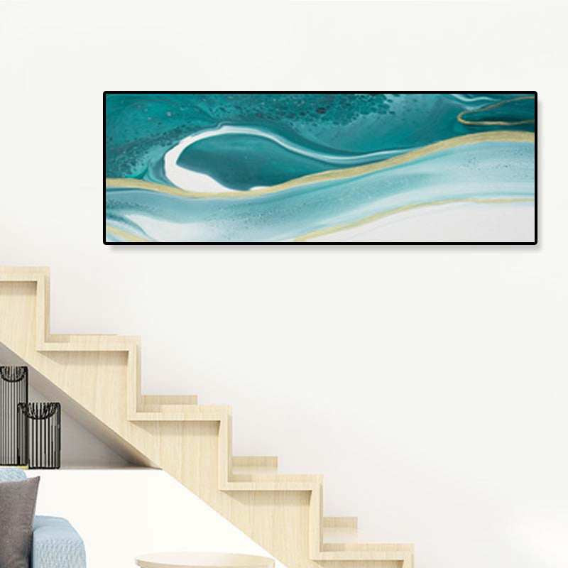 Nordic Flows Match Art Art Soft Couleur Résumé Canvas Print pour intérieur de la maison