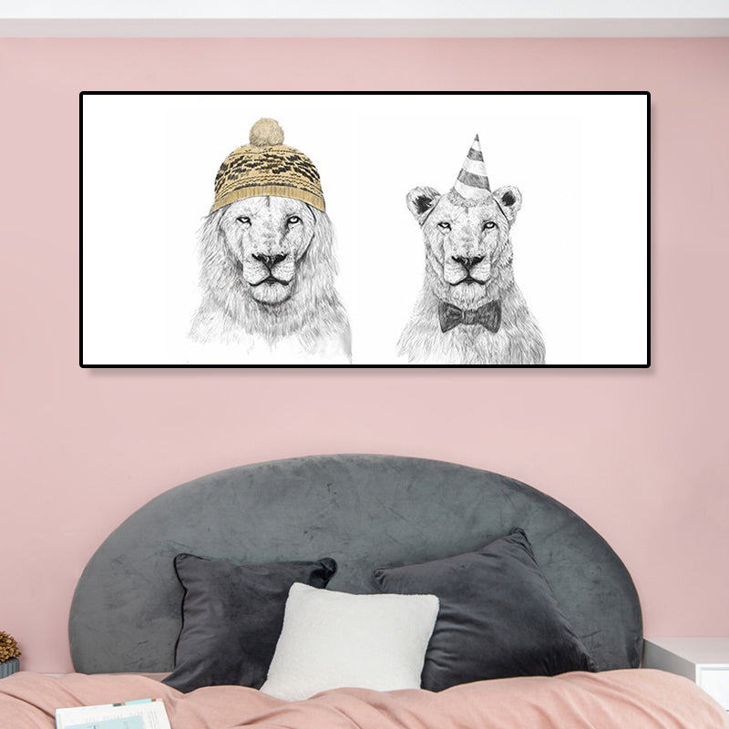 Textured Animal Canvas Art Contemporary Wall Decor for Boys Bedroom, Multiple Sizes Available Brown Clearhalo 'Art Gallery' 'Canvas Art' 'Contemporary Art Gallery' 'Modern' Arts' 1899195