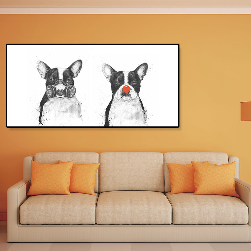 Textured Animal Canvas Art Contemporary Wall Decor for Boys Bedroom, Multiple Sizes Available Black Clearhalo 'Art Gallery' 'Canvas Art' 'Contemporary Art Gallery' 'Modern' Arts' 1899199