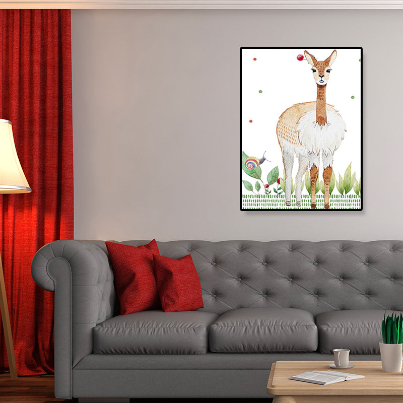 Kids Illustrated Animal Canvas Print Teens Bedroom Wall Art Decor in Light Color Clearhalo 'Art Gallery' 'Canvas Art' 'Kids' Arts' 1899264