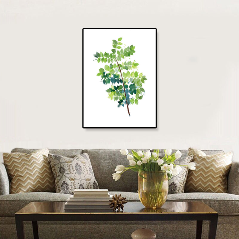 Minimalist Illustration Plant Wall Art House Interior Canvas Print in Pastel Color Light Green Clearhalo 'Art Gallery' 'Canvas Art' 'Contemporary Art Gallery' 'Contemporary Art' 'Minimalism' 'Minimalist Art Gallery' 'Scandinavian' Arts' 1899300
