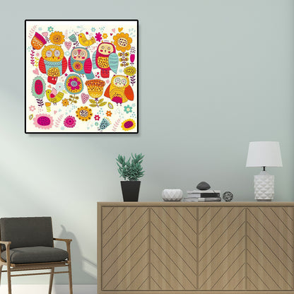 Colorful Cartoon Wall Art Decor Illustration Animal Canvas Print for Kids Bedroom Orange Clearhalo 'Art Gallery' 'Canvas Art' 'Kids' Arts' 1899327