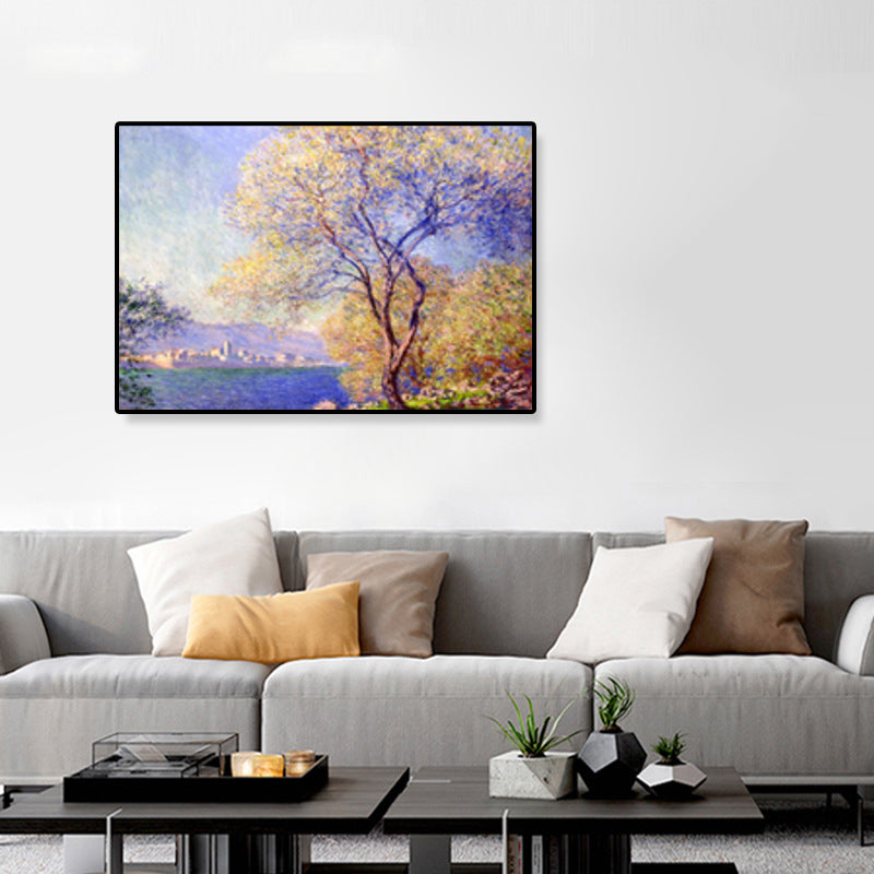 Drawing Print Scenery Wall Art Textured Nordic Sitting Room Canvas in Light Color Purple Clearhalo 'Arts' 'Canvas Art' 1899358