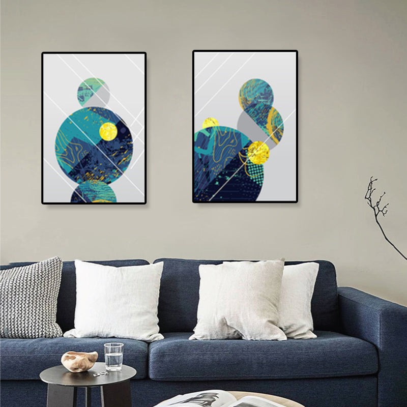 Geometric Canvas Wall Art Light Color Nordic Style Wall Decor for Stairs, Set of 2 Clearhalo 'Arts' 'Canvas Art' 1899381