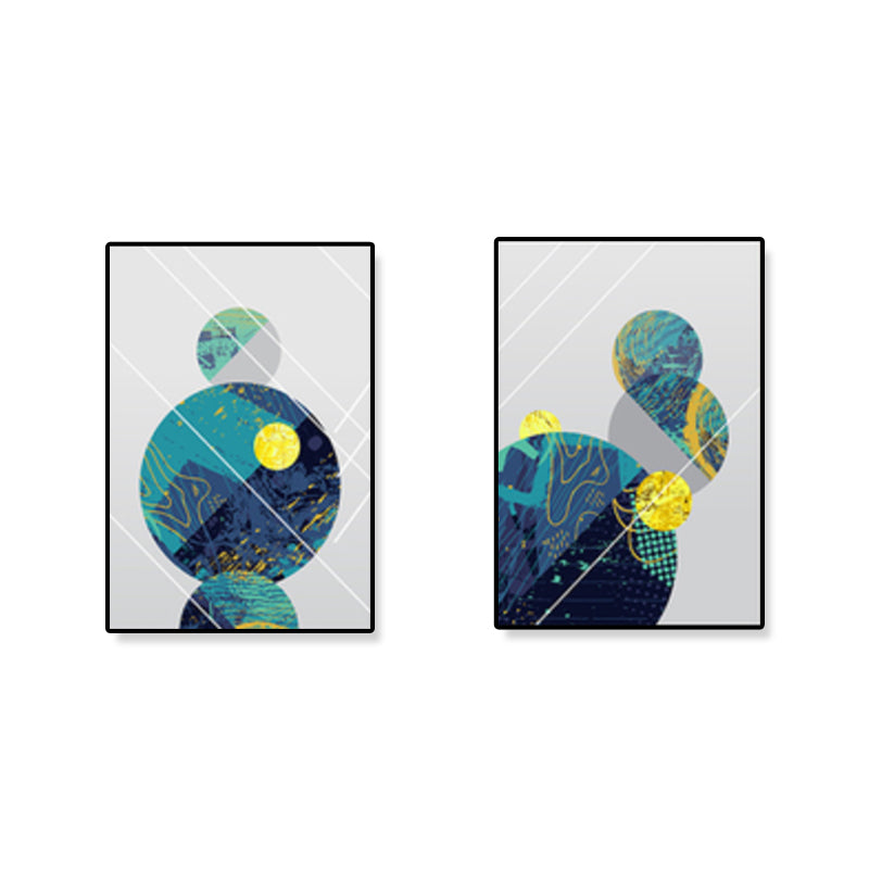 Geometric Canvas Wall Art Light Color Nordic Style Wall Decor for Stairs, Set of 2 Clearhalo 'Arts' 'Canvas Art' 1899383