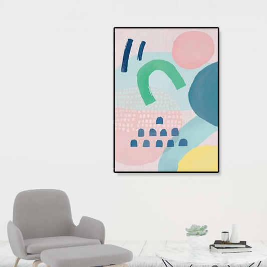 Modern Illustration Abstract Art Print Canvas Textured Pastel Wall Decor for Home Clearhalo 'Art Gallery' 'Canvas Art' 'Contemporary Art Gallery' 'Modern' Arts' 1899386