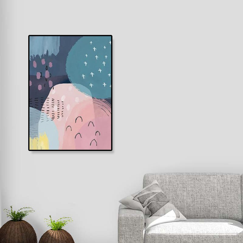 Modern Illustration Abstract Art Print Canvas Textured Pastel Wall Decor for Home Clearhalo 'Art Gallery' 'Canvas Art' 'Contemporary Art Gallery' 'Modern' Arts' 1899391