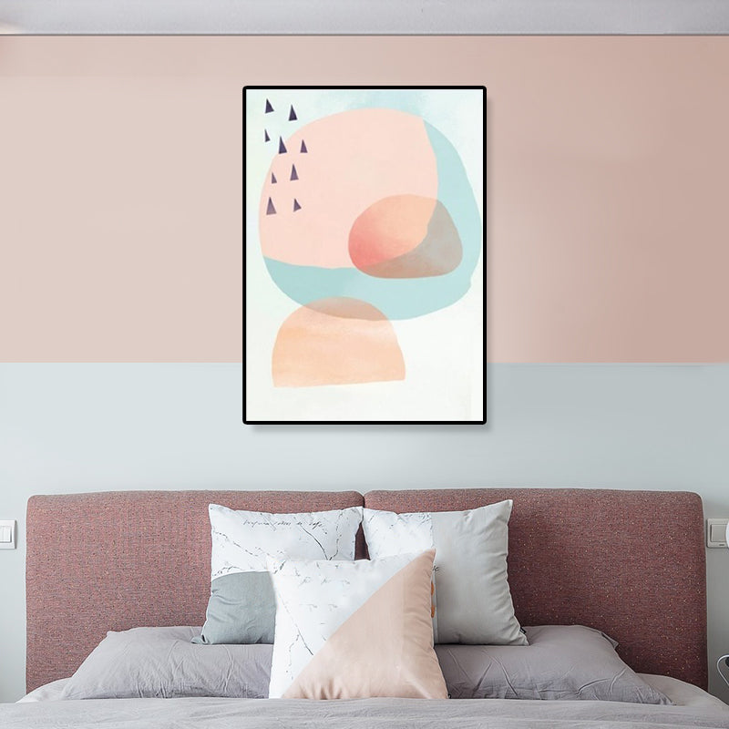 Modern Illustration Abstract Art Print Canvas Textured Pastel Wall Decor for Home Light Pink Clearhalo 'Art Gallery' 'Canvas Art' 'Contemporary Art Gallery' 'Modern' Arts' 1899395