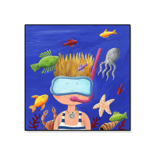 Childrens Art Underwater World Canvas Soft Color Textured Wall Decor for Kids Room Clearhalo 'Art Gallery' 'Canvas Art' 'Kids' Arts' 1899413