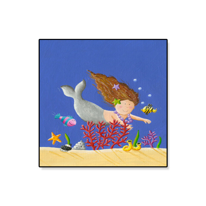 Childrens Art Underwater World Canvas Soft Color Textured Wall Decor for Kids Room Clearhalo 'Art Gallery' 'Canvas Art' 'Kids' Arts' 1899420