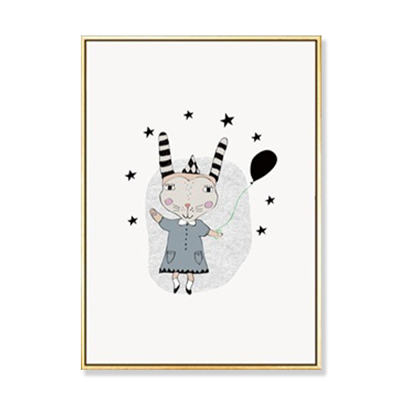Kids Illustration Bear Canvas Print Soft Color Nursery Wall Art, Multiple Size Options Clearhalo 'Art Gallery' 'Canvas Art' 'Kids' Arts' 1899472