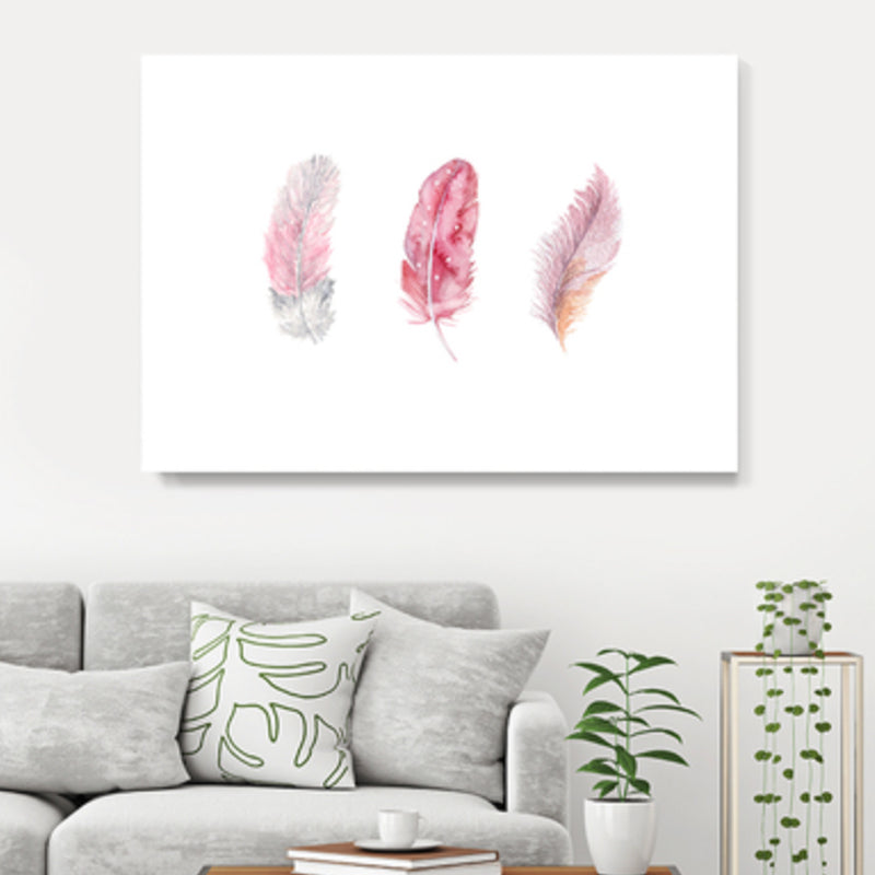 Illustration Still Life Canvas Art Textured Nordic Sitting Room Wall Decor in Soft Color Pink Clearhalo 'Arts' 'Canvas Art' 1899485