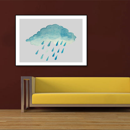 Illustration Still Life Canvas Art Textured Nordic Sitting Room Wall Decor in Soft Color Blue Clearhalo 'Arts' 'Canvas Art' 1899493