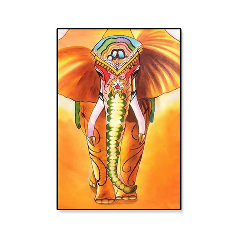 Asian Style Elephant Art Print Canvas Textured Soft Color Wall Decor for Hallway Clearhalo 'Arts' 'Canvas Art' 1899580