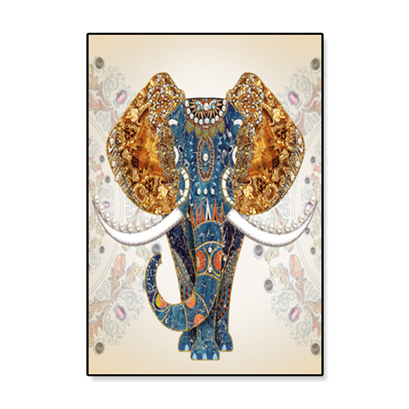 Asian Style Elephant Art Print Canvas Textured Soft Color Wall Decor for Hallway Clearhalo 'Arts' 'Canvas Art' 1899584