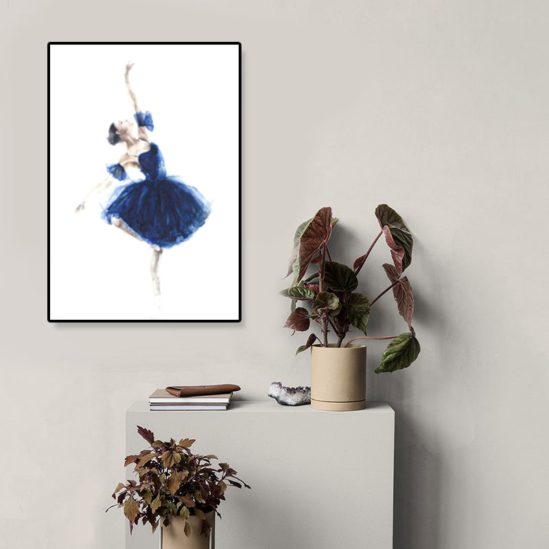 Pastel Drawing Ballet Girl Canvas Dance Nordic Textured Wall Art Print per camera da letto