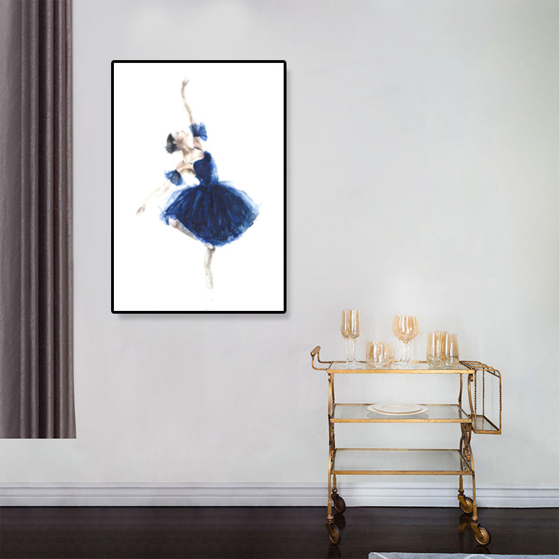 Pastel Drawing Ballet Girl Canvas Dance Nordic Textured Wall Art Print for Bedroom Clearhalo 'Arts' 'Canvas Art' 1899651