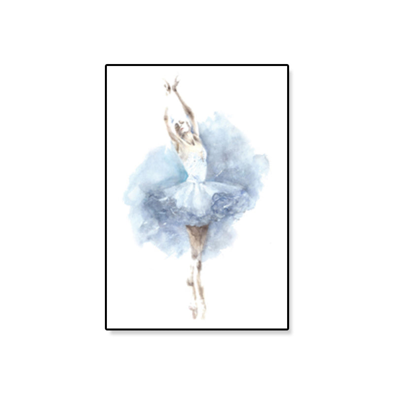 Pastel Drawing Ballet Girl Canvas Dance Nordic Textured Wall Art Print for Bedroom Clearhalo 'Arts' 'Canvas Art' 1899660