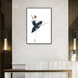 Pastel Drawing Ballet Girl Canvas Dance Nordic Textured Wall Art Print for Bedroom Clearhalo 'Arts' 'Canvas Art' 1899662